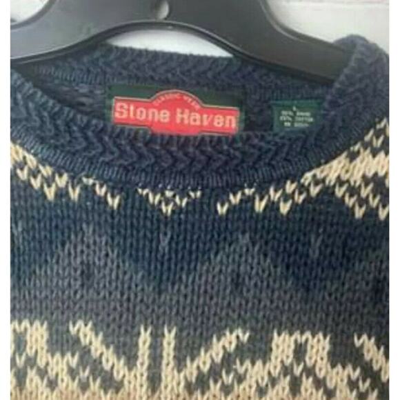 Stone Haven Blue Snowflake Crewneck Christmas Sweater – Size Large - Picture 2 of 3